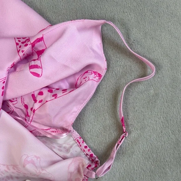 Peach Love‎ California Fashion V Neck Tiger Cheetah Print Sling Home Pajamas Set - Picture 8 of 15